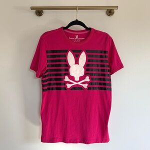 Psycho Bunny Pink Raspberry Cullman Graphic T-Shirt 100% Pima Cotton